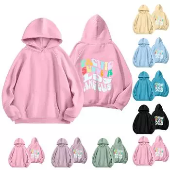 Женская толстовка с цветными блоками, повседневная удобная свободная легкая женская толстовка с длинным рукавом и круглым вырезом M