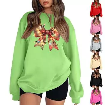 Женская толстовка с цветными блоками, повседневная удобная свободная легкая женская толстовка с длинным рукавом и круглым вырезом XXXL