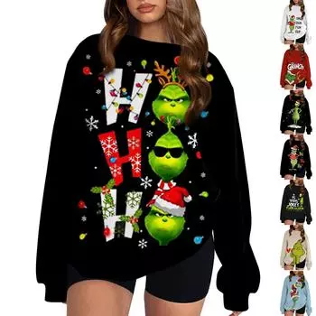 Женская толстовка с цветными блоками, повседневная удобная свободная легкая женская толстовка с длинным рукавом и круглым вырезом L