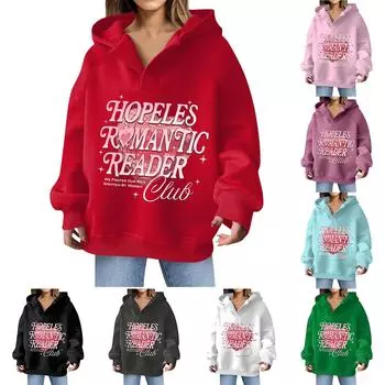 Женская толстовка с длинным рукавом и круглым вырезом, повседневная, с капюшоном и карманом L