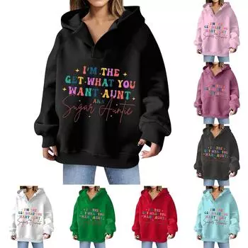 Женская толстовка с длинным рукавом и V-образным вырезом, повседневная, с капюшоном и карманом XL