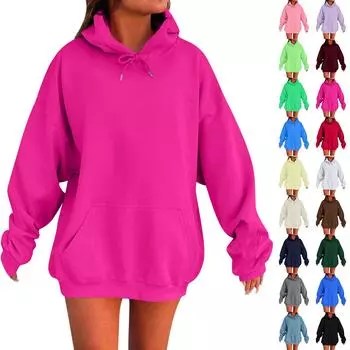 Женская толстовка с длинным рукавом и заниженными плечами, осенняя, с капюшоном, из плюша L бежевый