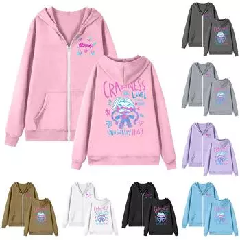 Женская толстовка с длинным рукавом на молнии, повседневная, удобная, свободная, легкая, женская толстовка L темно-фиолетового