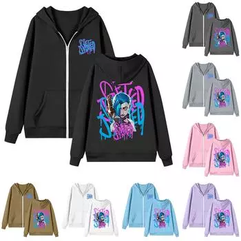 Женская толстовка с длинным рукавом на молнии, повседневная, удобная, свободная, легкая, женская толстовка L чёрный