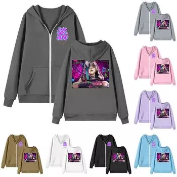 Женская толстовка с длинным рукавом на молнии, повседневная, удобная, свободная, легкая, женская толстовка L темно-фиолетового