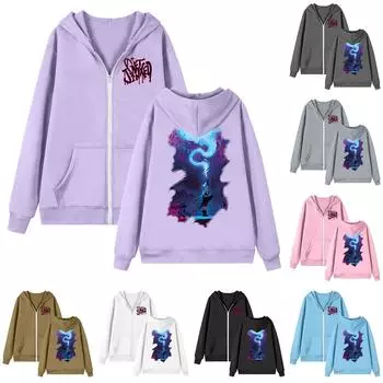 Женская толстовка с длинным рукавом на молнии, повседневная, удобная, свободная, легкая, женская толстовка S фиолетовый