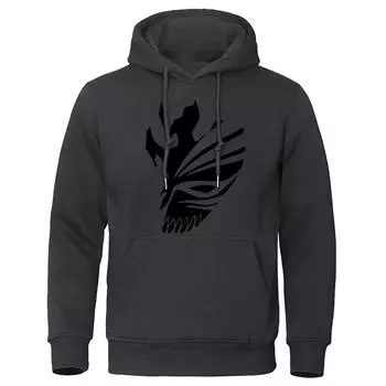 Женская толстовка с длинным рукавом, нарисованная вручную Мрачный жнец, аниме, стиль панк, модная свободная одежда, флисовая теплая толстовка с круглым вырезом, толстовка с капюшоном-половер