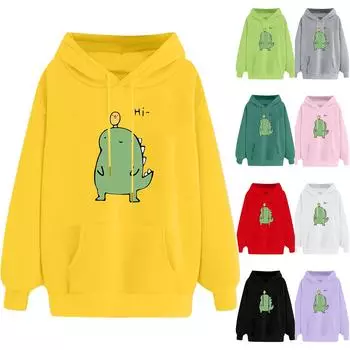 Женская толстовка с длинным рукавом, пуловер с принтом, толстовка, блузка, топы L армия зеленый