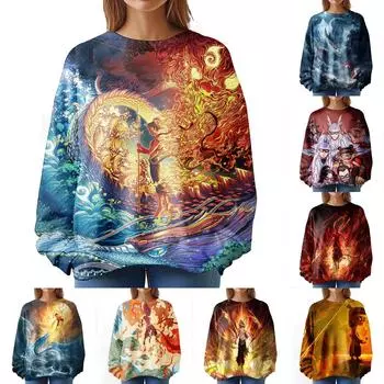 Женская толстовка с длинными рукавами и супер-принтом на весну L бежевый