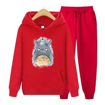Женская толстовка с длинными рукавами из японского аниме с героями мультфильмов Тоторо, комплект женских толстовок с капюшоном с рисунком Тоторо, Миядзаки Хаяо, студийные толстовки S