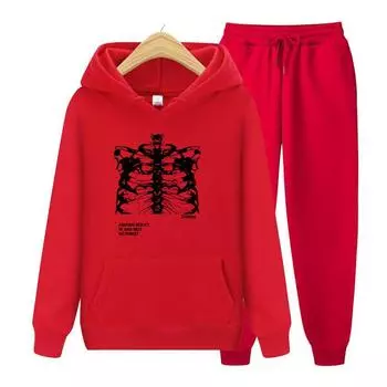 Женская толстовка с длинными рукавами, комплект с карманом и длинным рукавом, уличная одежда, топы Blsack, принт скелета, гранж, готическая толстовка большого размера S