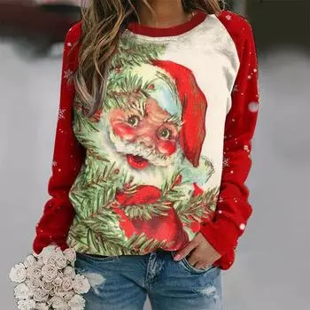 Женская толстовка с капюшоном, элегантная, с круглым вырезом, с 3D-принтом, с длинным рукавом, повседневные спортивные женские пуловеры на осень-зиму S