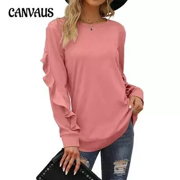 Женская толстовка с капюшоном больших размеров с круглым вырезом и длинными рукавами, новая повседневная S красный