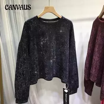 Женская толстовка с капюшоном большого размера Full Star Heavy Industry Diamond Letter с длинным рукавом и ностальгическим принтом L чёрный