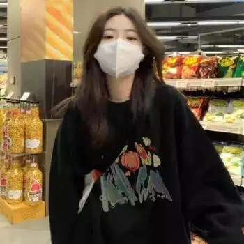 Женская толстовка с капюшоном большого размера с принтом роз и круглым вырезом на осень и зиму, повседневная толстовка с длинным рукавом M