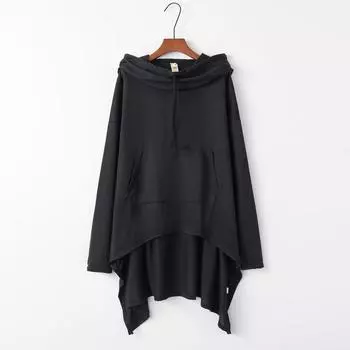 Женская толстовка с капюшоном большого размера с длинным однослойным капюшоном 5XL