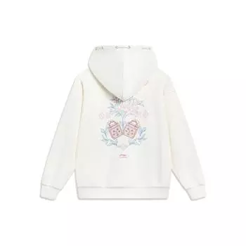Женская толстовка с капюшоном и цветочным узором Li Ning Off-White AWDT380-1 XXL