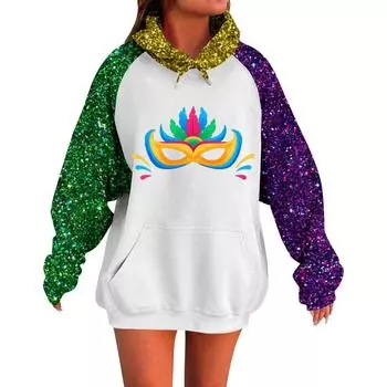 Женская толстовка с капюшоном и длинными рукавами Carnival с очень большими плечами L синий