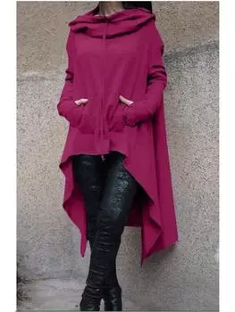 Женская толстовка с капюшоном и длинными рукавами в клетку из плюша S