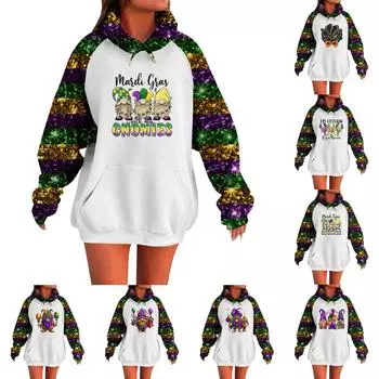 Женская толстовка с капюшоном и длинными рукавами Carnival с очень большими плечами L армия зеленый