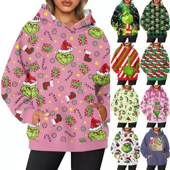 Женская толстовка с капюшоном и круглым вырезом, длинными рукавами и цветочным принтом L чёрный