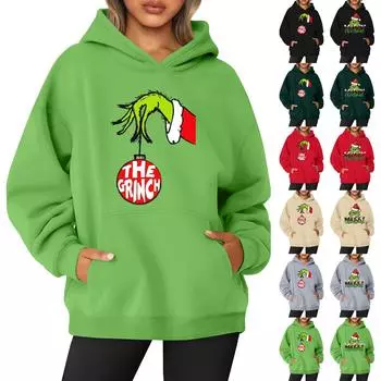 Женская толстовка с капюшоном и круглым вырезом, длинными рукавами и цветочным принтом L