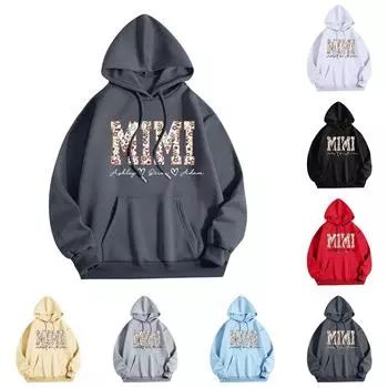 Женская толстовка с капюшоном и круглым вырезом, длинными рукавами и цветочным принтом L бежевый