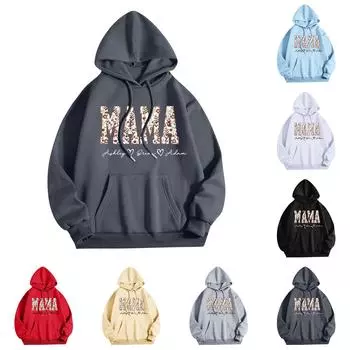 Женская толстовка с капюшоном и круглым вырезом, длинными рукавами и цветочным принтом L