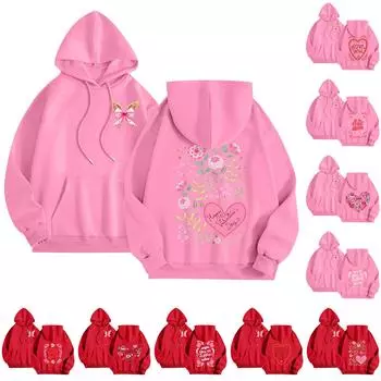 Женская толстовка с капюшоном и круглым вырезом, длинными рукавами и цветочным принтом XXL