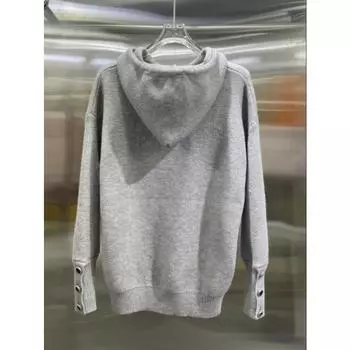 Женская толстовка с капюшоном и модным толстым флокированным верхом с длинными рукавами, свободная толстовка с капюшоном осень/зима 2024 года S