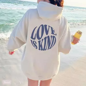 Женская толстовка с капюшоном, модная эстетическая толстовка с карманом Tumblr, повседневный джемпер S светло-серый