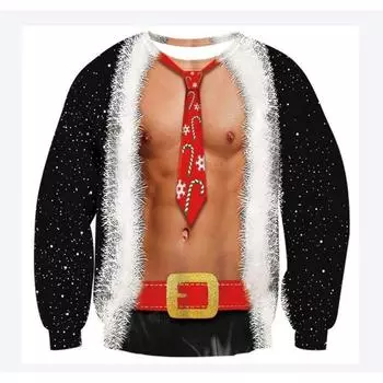 Женская толстовка с капюшоном, модная повседневная, рождественская, со смешным принтом, толстовки с длинными рукавами и круглым вырезом, женские топы S