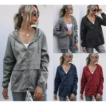 Женская толстовка с капюшоном на молнии, легкая куртка-дождевик для походов на открытом воздухе, пальто, куртка XXL чёрный