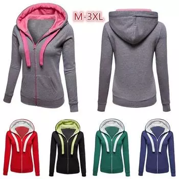 Женская толстовка с капюшоном на молнии, пальто, куртка, повседневный спортивный пуловер, верхняя одежда 2XL синий