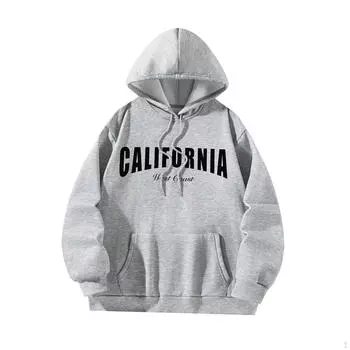 Женская толстовка с капюшоном на завязках, пуловер с капюшоном, легкие топы на осень S