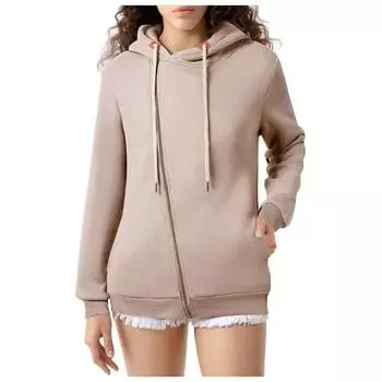 Женская толстовка с капюшоном с карманом Женская однотонная толстовка с капюшоном на молнии S бордовый