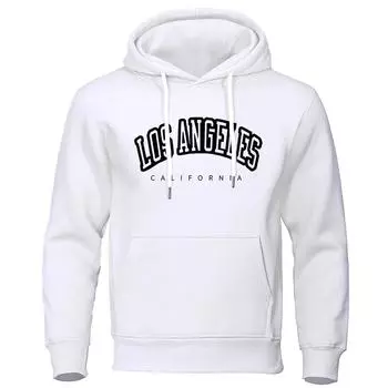 Женская толстовка с капюшоном с принтом Лос-Анджелеса, Калифорнии, США, Харадзюку, уличная одежда, простая свободная спортивная одежда, осенняя флисовая толстовка S