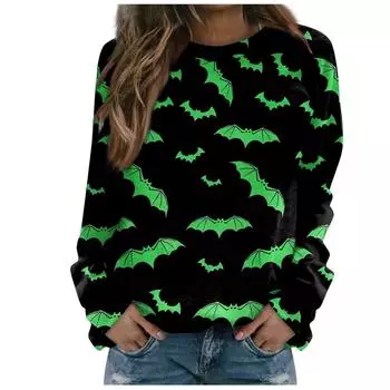 Женская толстовка с капюшоном, сексуальная, элегантная, с круглым вырезом, с 3D-принтом, с длинным рукавом, женские осенне-зимние пуловеры S