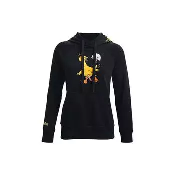 Женская толстовка с капюшоном Under Armour Curry Big Bird на флисовой подкладке и мультяшным принтом, черная 1371251-001 S