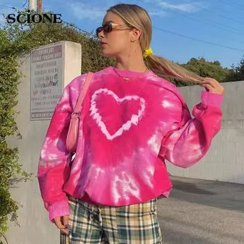 Женская толстовка с капюшоном Y2k с принтом, повседневный свободный свитер, розовый пуловер с длинными рукавами, топ S розовый