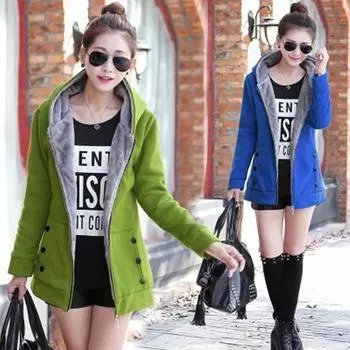 Женская толстовка с капюшоном, женское повседневное пальто большого размера, женская бархатная утолщенная куртка с капюшоном на молнии, женская молодежная верхняя одежда S чёрный