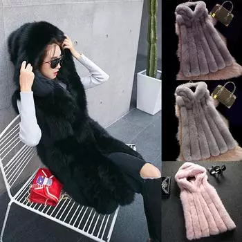 Женская толстовка с капюшоном, жилет, жилет, куртка из искусственного меха, верхняя одежда, кардиган S темно-синий