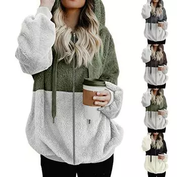 Женская толстовка с капюшоном, зимнее теплое пальто с карманами на молнии, хлопковое пальто, верхняя одежда XXXXL чёрный