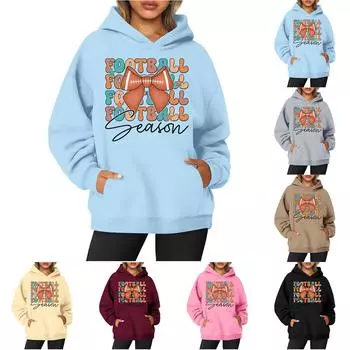 Женская толстовка с круглым вырезом и длинным рукавом с принтом регби L чёрный