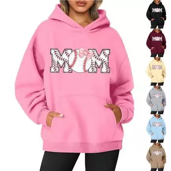 Женская толстовка с круглым вырезом и длинным рукавом с бейсбольным принтом M