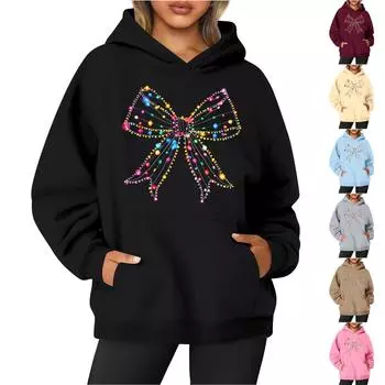 Женская толстовка с круглым вырезом и длинными рукавами с рождественским принтом XXXL