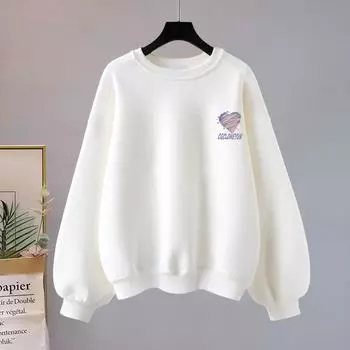 Женская толстовка с круглым вырезом в стиле ретро, осенне-зимняя, бархатная, утолщенная, свободная куртка S белый