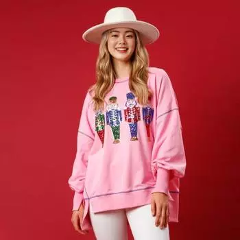 Женская толстовка с пайетками и рисунком в виде мультфильма с разрезом и круглым вырезом, длинными рукавами S белый