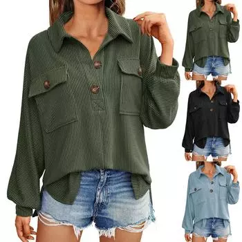 Женская толстовка с v-образным вырезом и длинными рукавами, осень-зима, легкий пуловер с карманом S