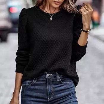 Женская толстовка в клетку, однотонный повседневный топ S чёрный